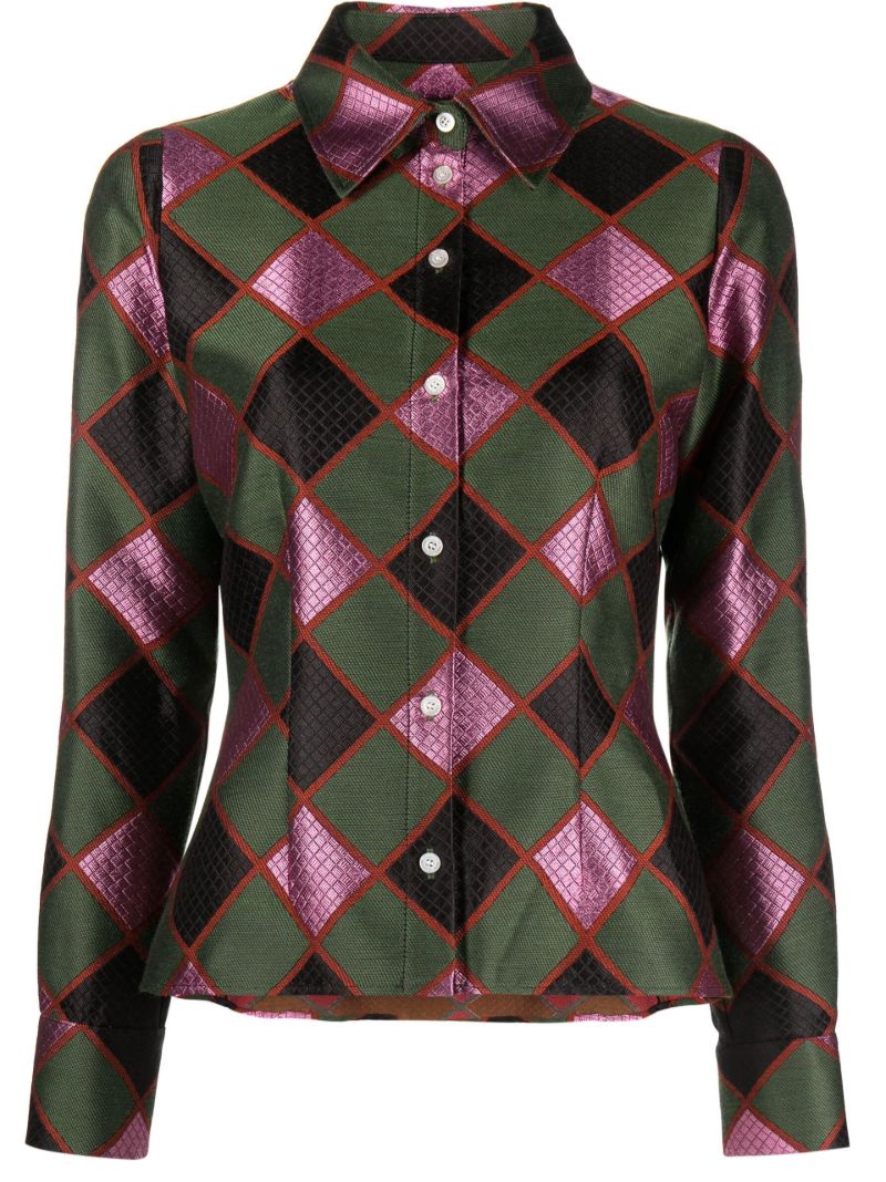 Green Diamond Check Shirt