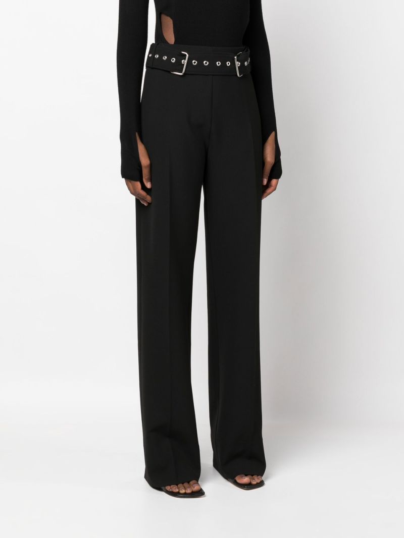 Black Stone Belted Trousers