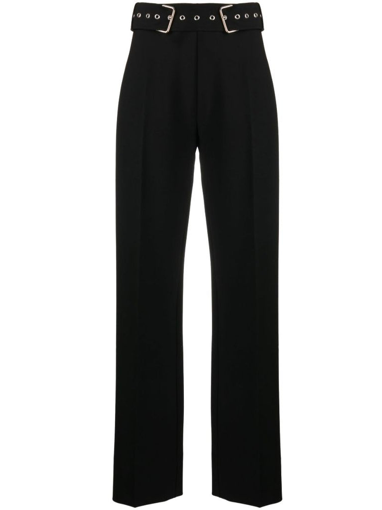 Black Stone Belted Trousers