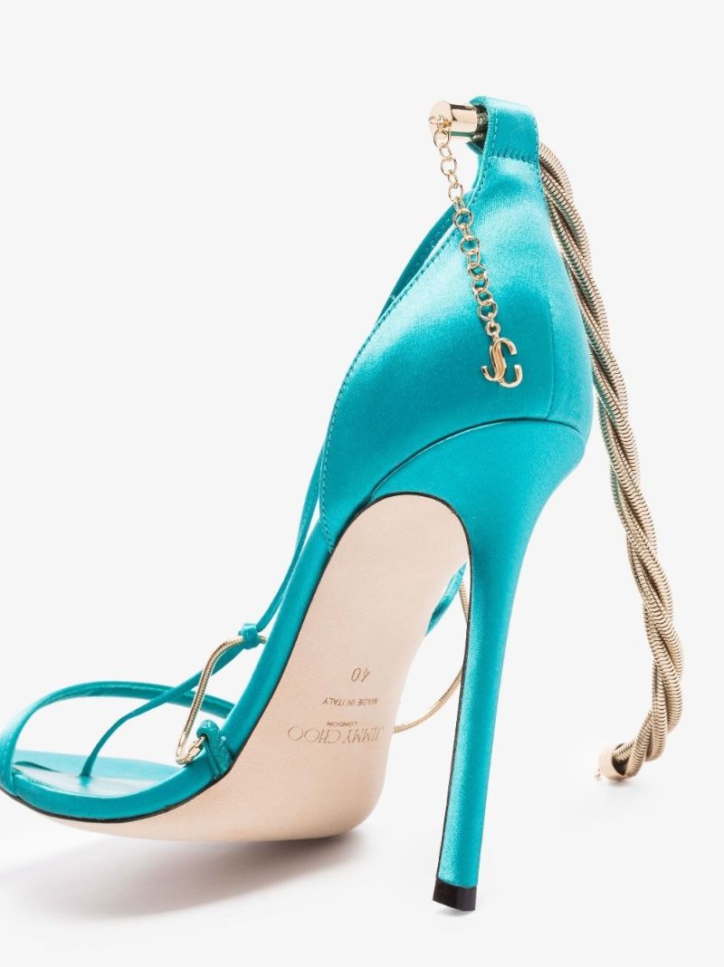 Blue Odessa 110 Draped Chain Sandals