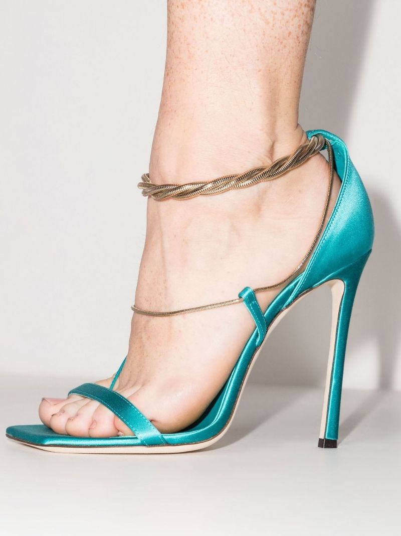 Blue Odessa 110 Draped Chain Sandals
