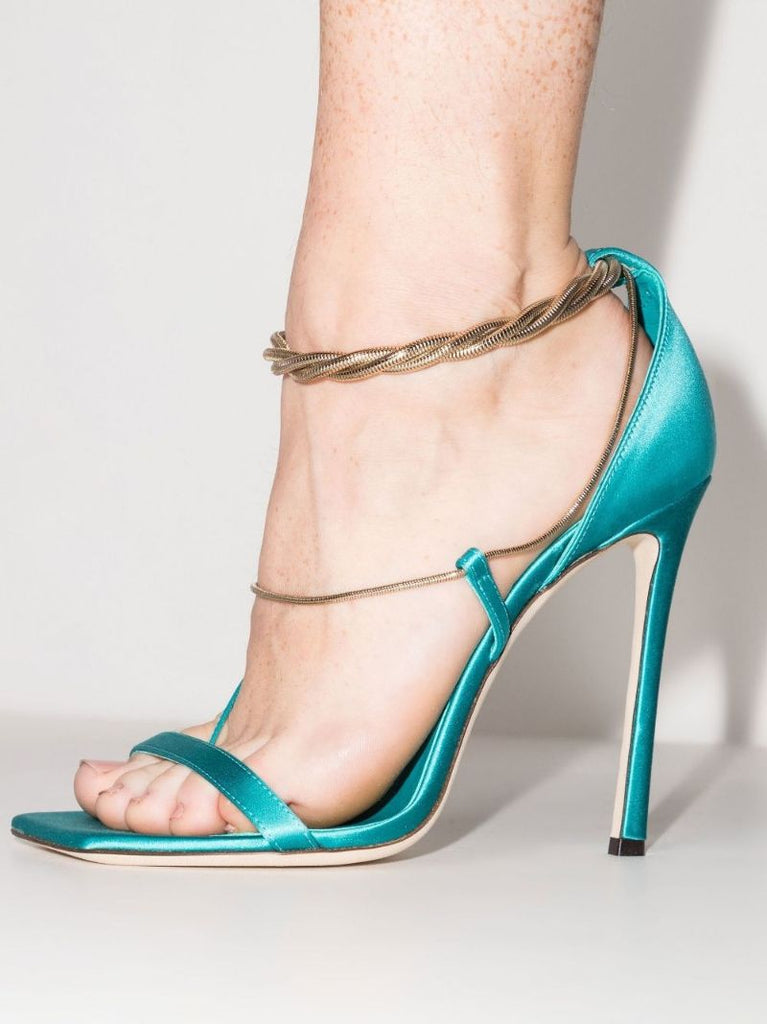 Blue Odessa 110 Draped Chain Sandals