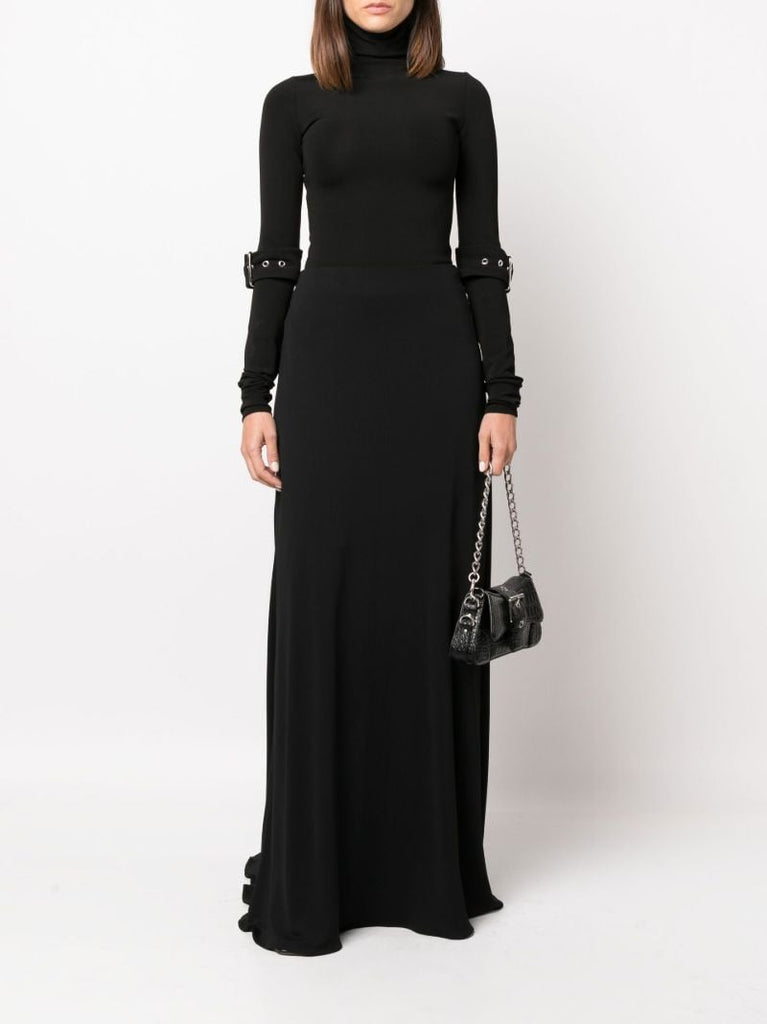 Black Stride Belted Top