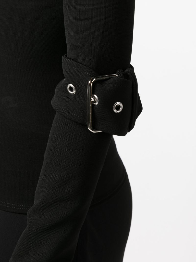 Black Stride Belted Top