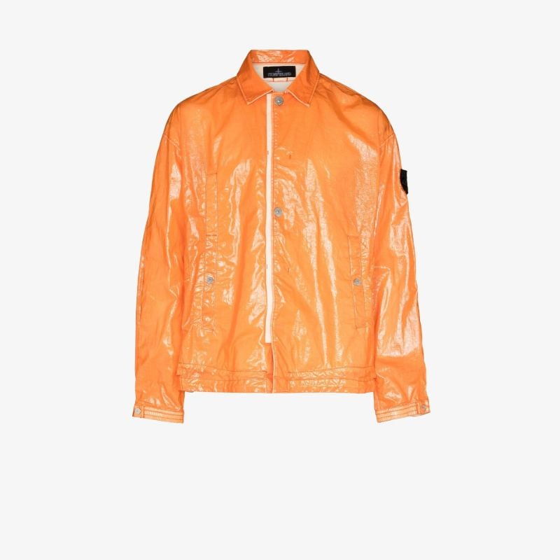 Orange Glass Linen Coach Jacket