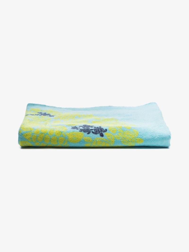 X Smiley Blue Turtle Print Smiley Face Beach Towel