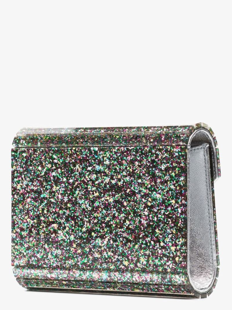 Silver Candy Glitter Acrylic Clutch Bag
