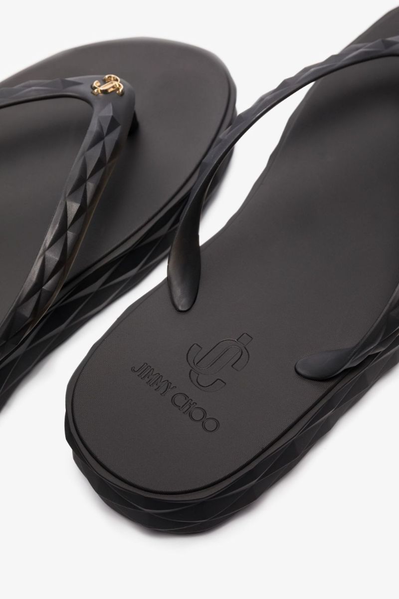 Black Diamond Textured Flip-flops