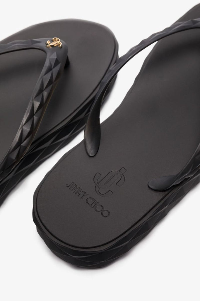 Black Diamond Textured Flip-flops