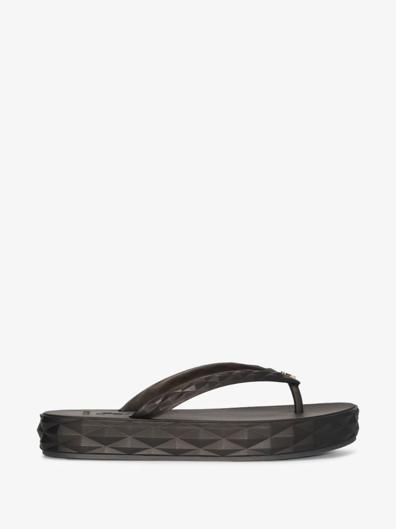 Black Diamond Textured Flip-flops