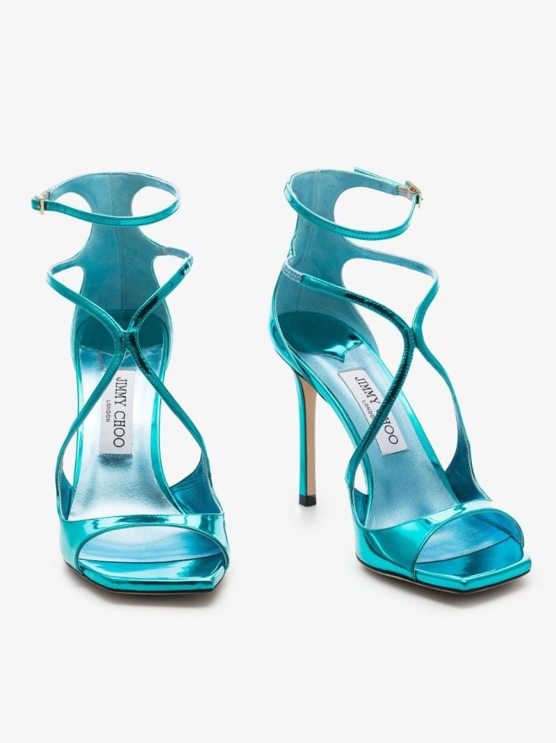 Blue Azia 95 Metallic Leather Sandals