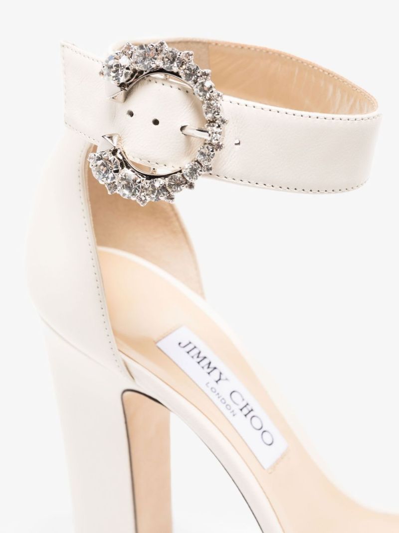White Mionne 120 Leather Platform Sandals