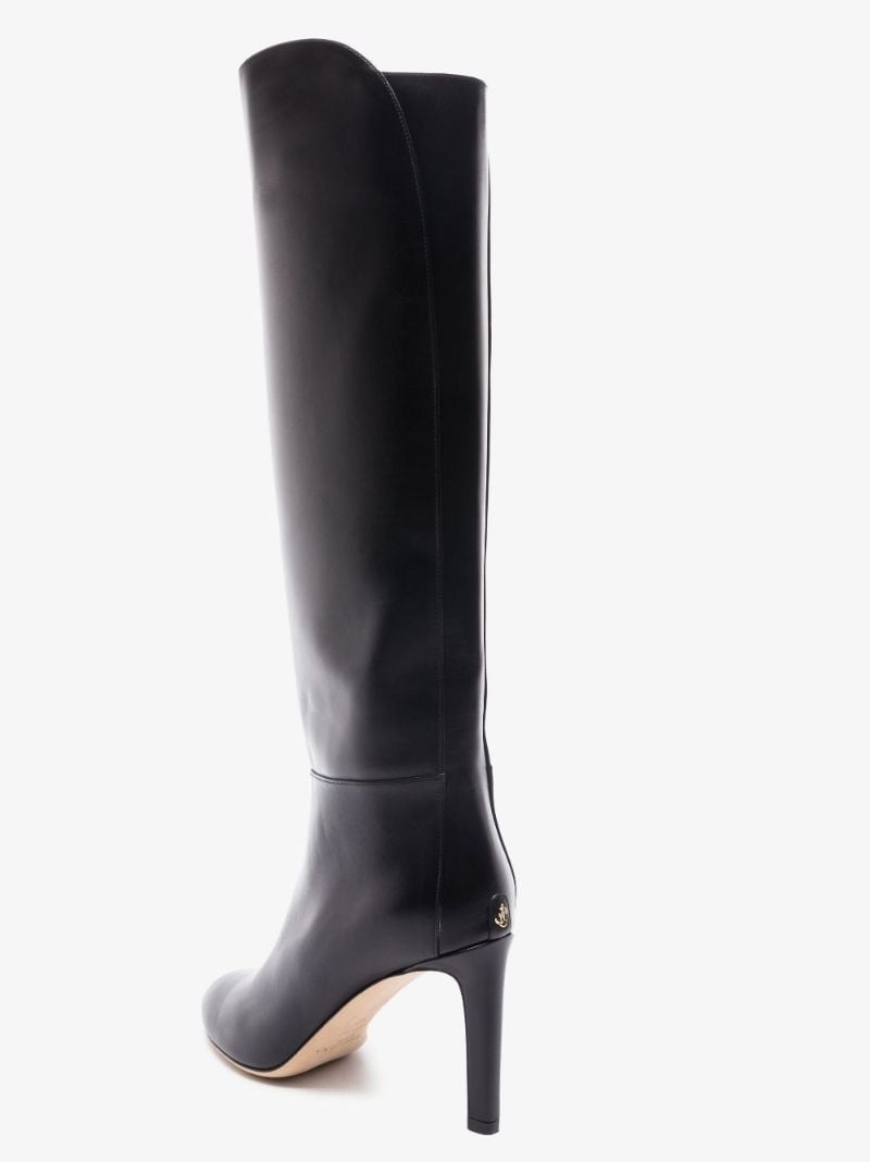 Black Karter 85 Leather Knee-high Boots