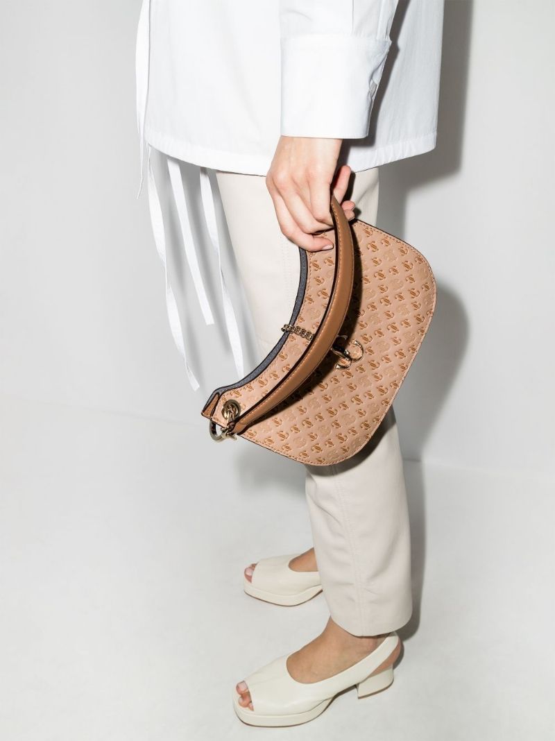 Neutral Varenne Small Hobo Leather Tote