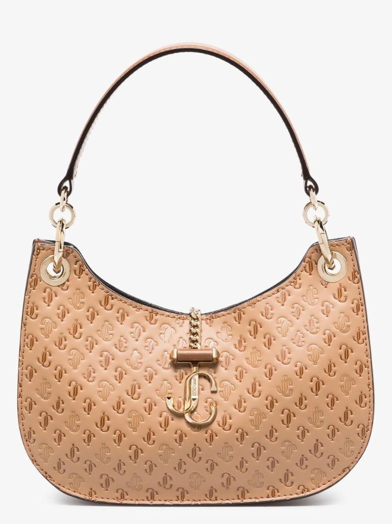 Neutral Varenne Small Hobo Leather Tote