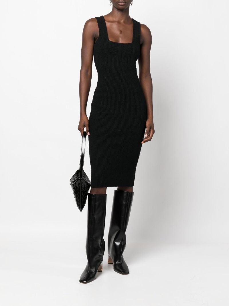 Black Knit Midi Dress