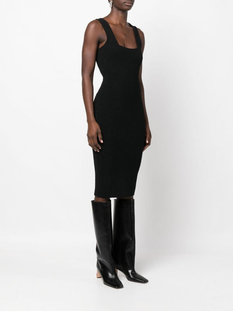 Black Knit Midi Dress