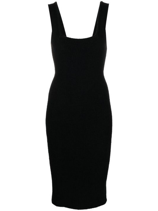 Black Knit Midi Dress