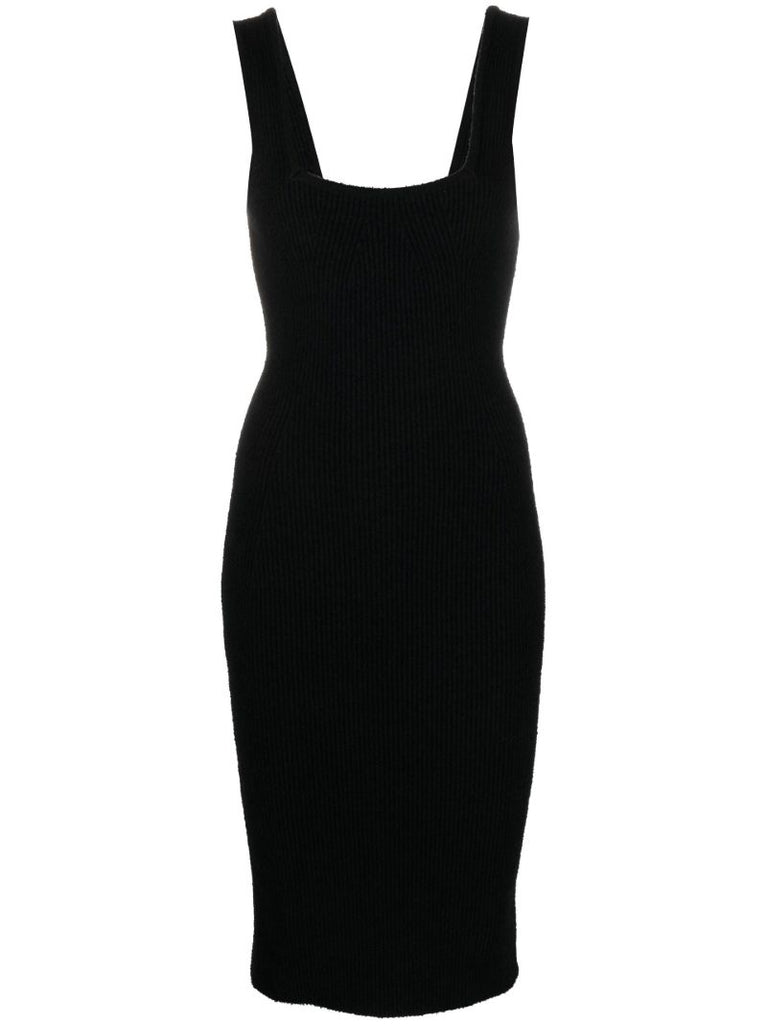 Black Knit Midi Dress