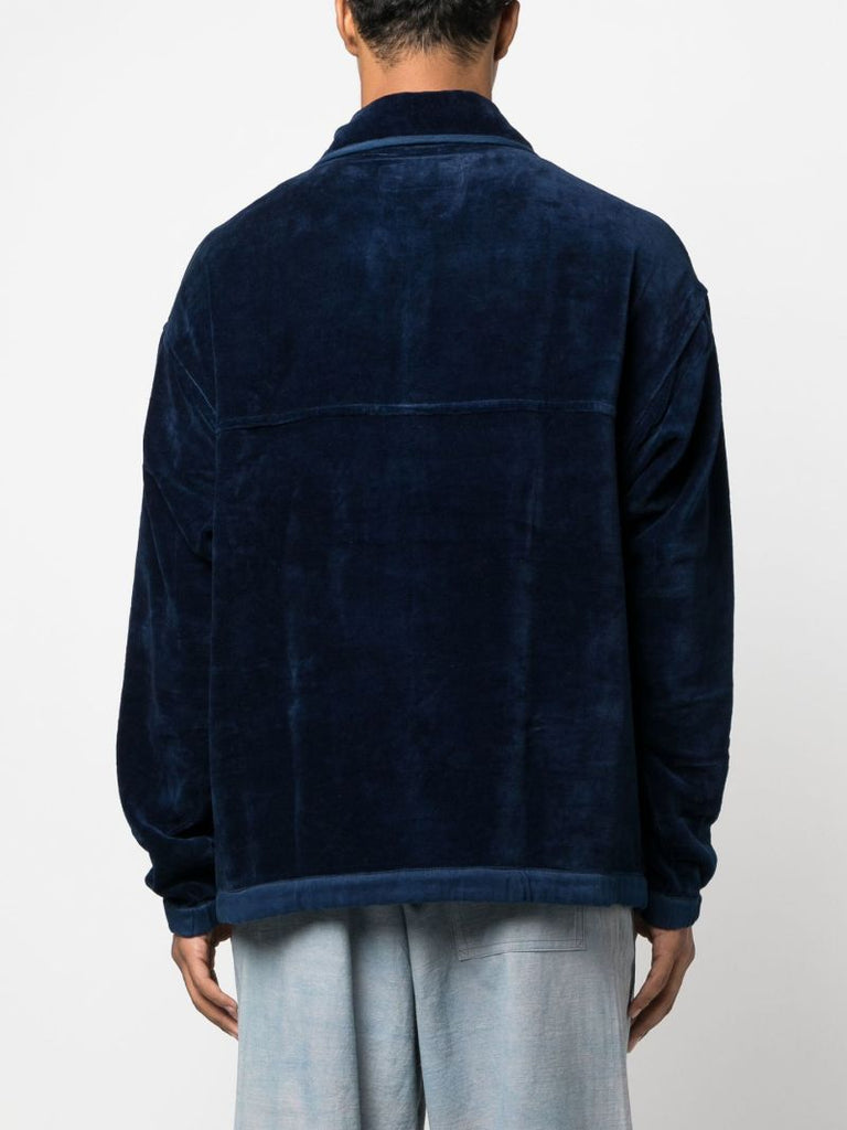 Blue Polite Pullover Velvet Top