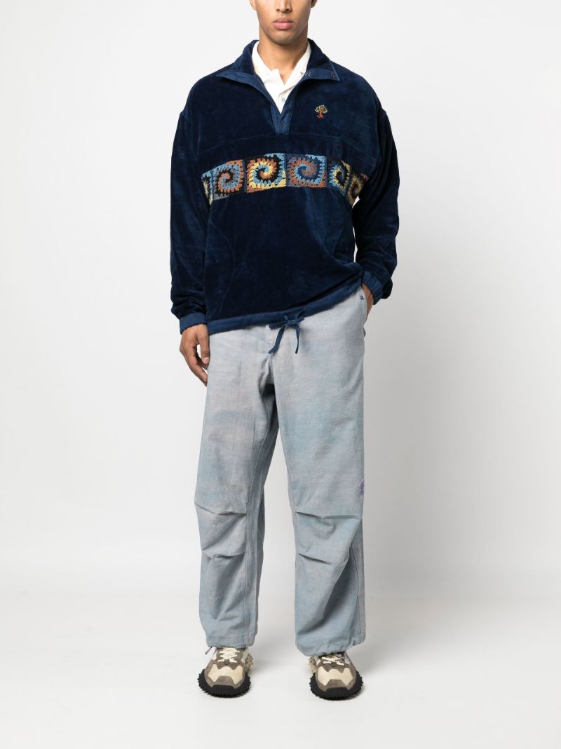 Blue Polite Pullover Velvet Top