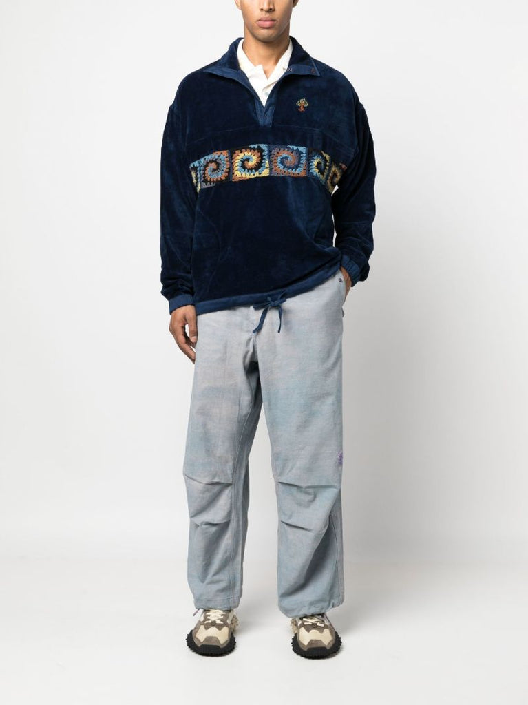 Blue Polite Pullover Velvet Top