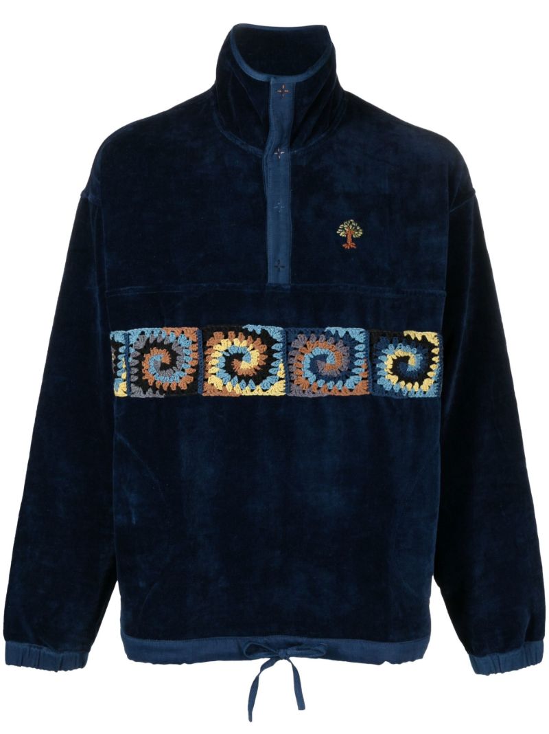 Blue Polite Pullover Velvet Top