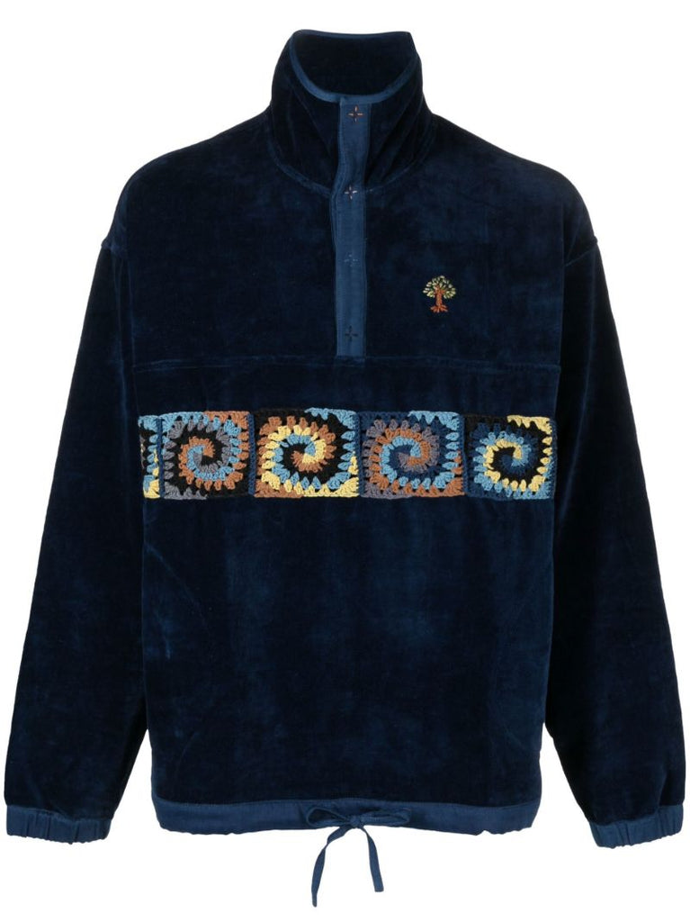 Blue Polite Pullover Velvet Top