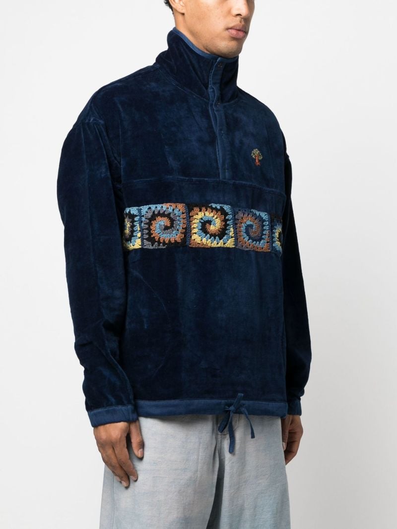 Blue Polite Pullover Velvet Top