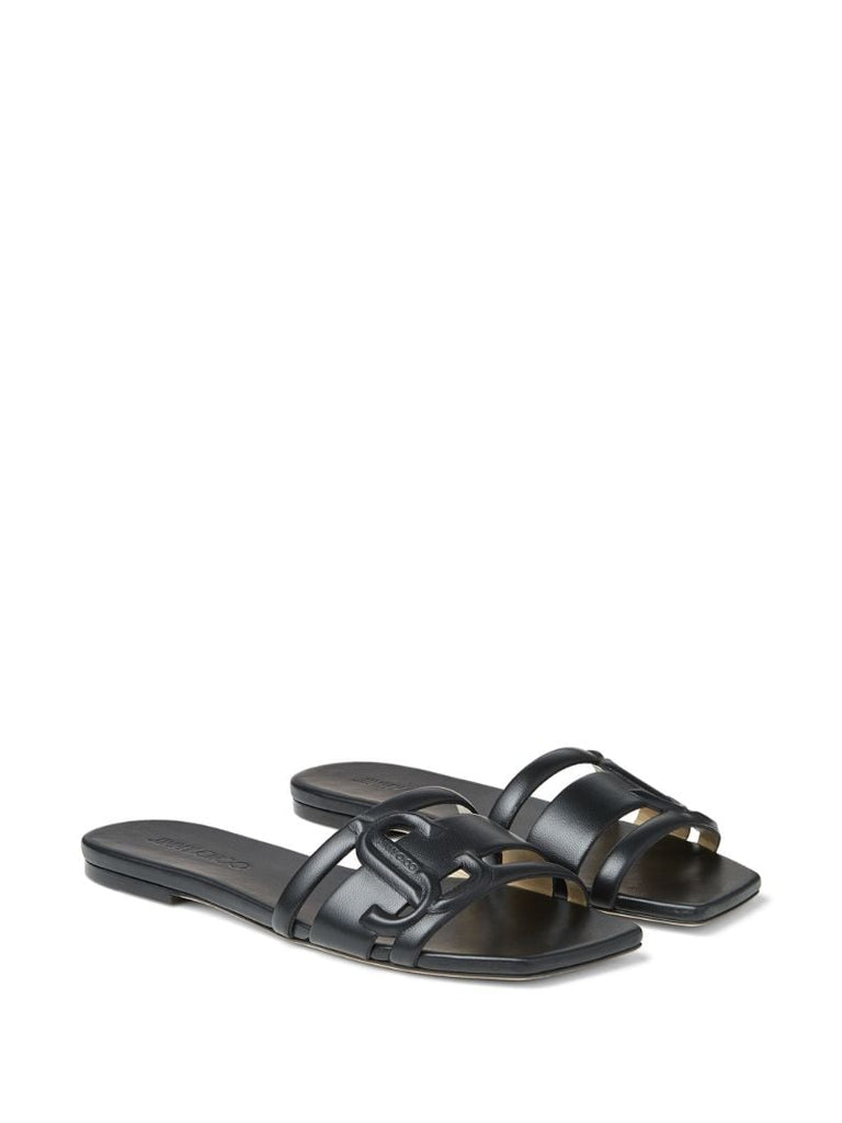Black Laran Flat Slip-on Sandals