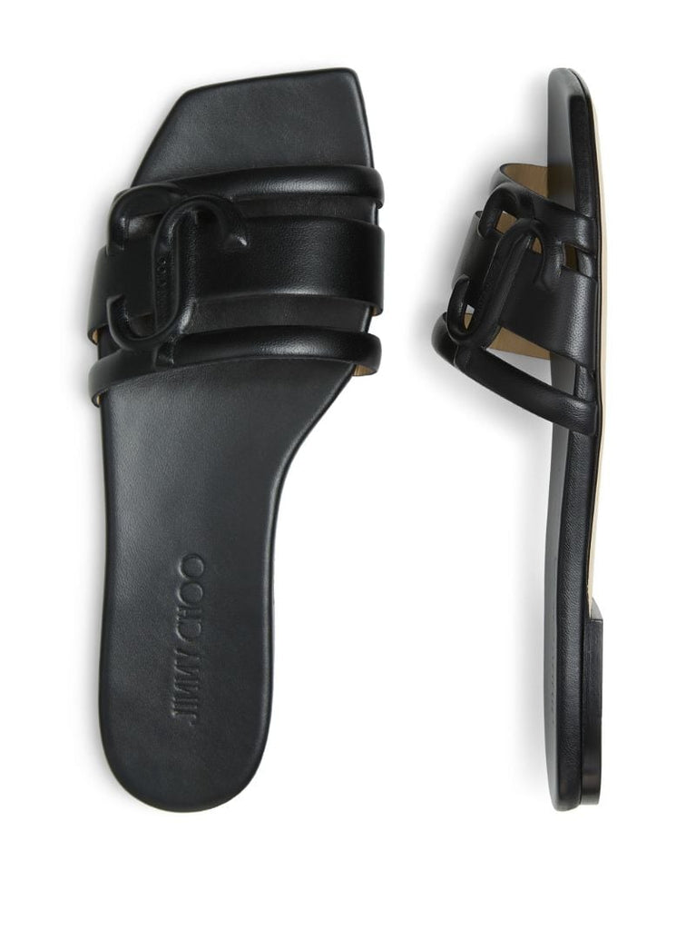 Black Laran Flat Slip-on Sandals