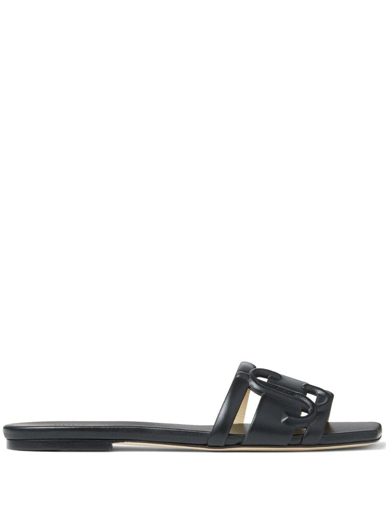 Black Laran Flat Slip-on Sandals