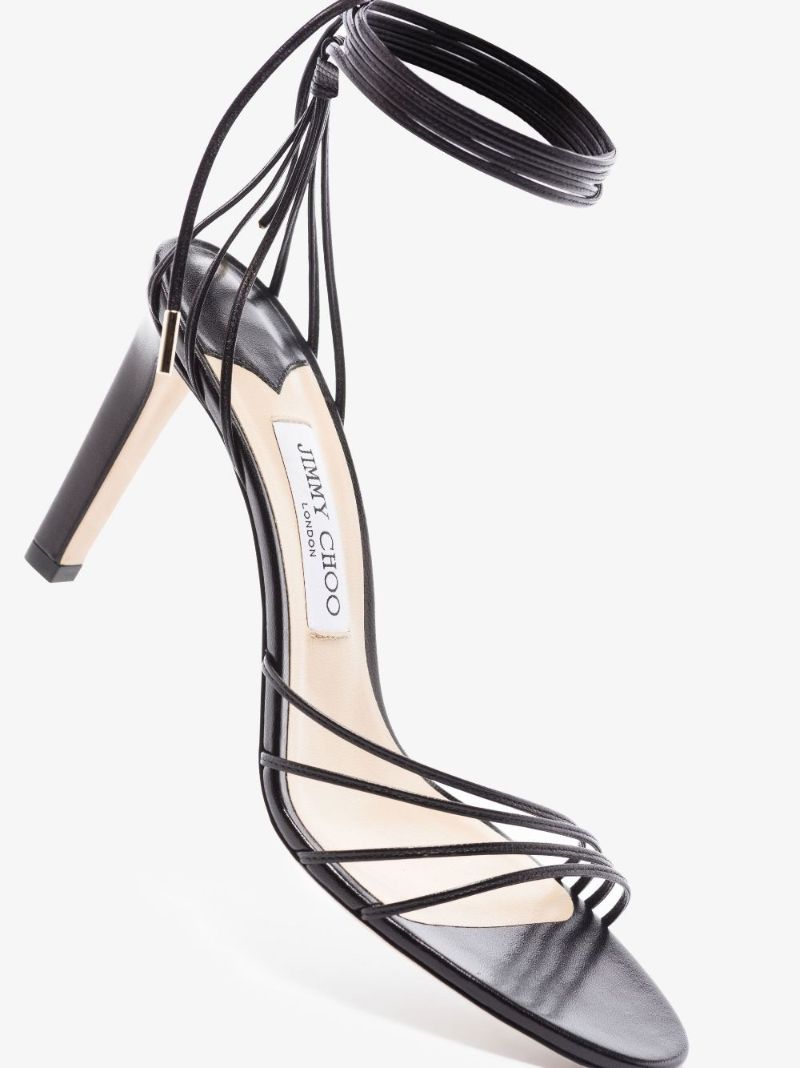 Black Antia 85 Self-tie Sandals
