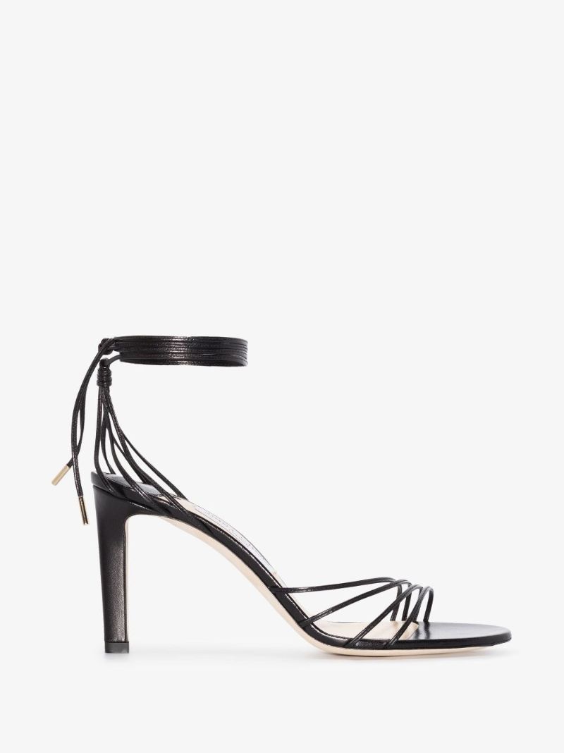 Black Antia 85 Self-tie Sandals