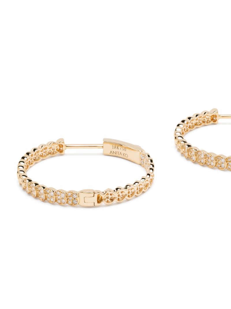 18k Yellow Gold Luna Diamond Hoop Earrings