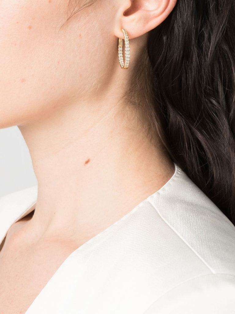 18k Yellow Gold Luna Diamond Hoop Earrings