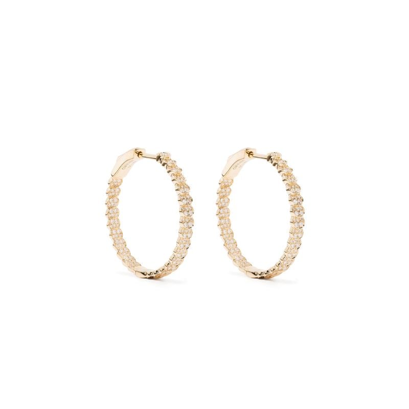 18k Yellow Gold Luna Diamond Hoop Earrings