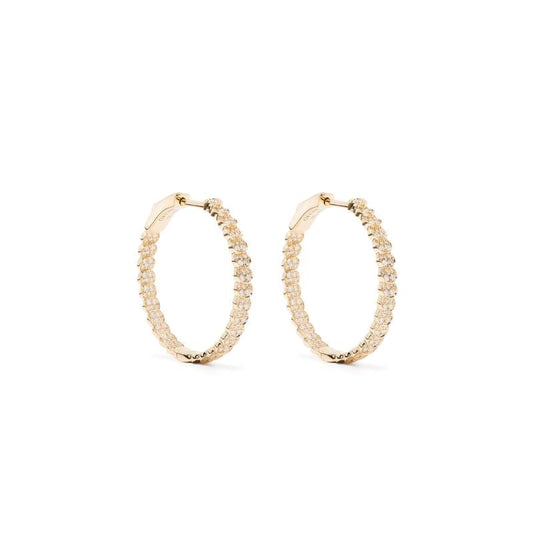 18k Yellow Gold Luna Diamond Hoop Earrings