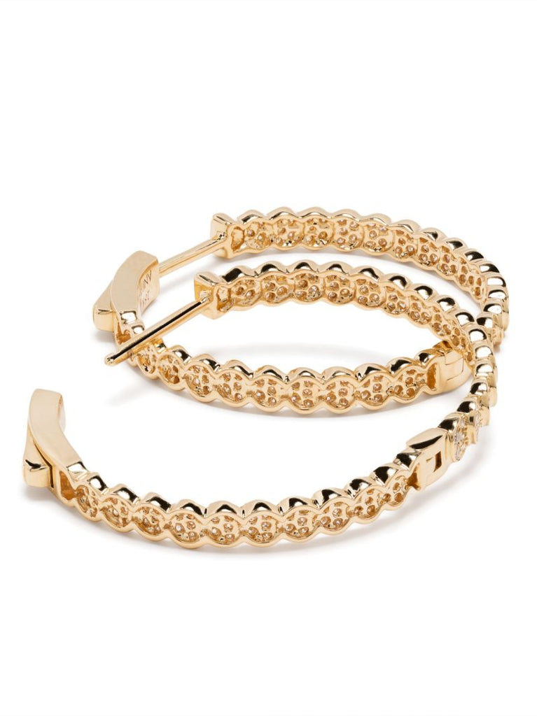 18k Yellow Gold Luna Diamond Hoop Earrings