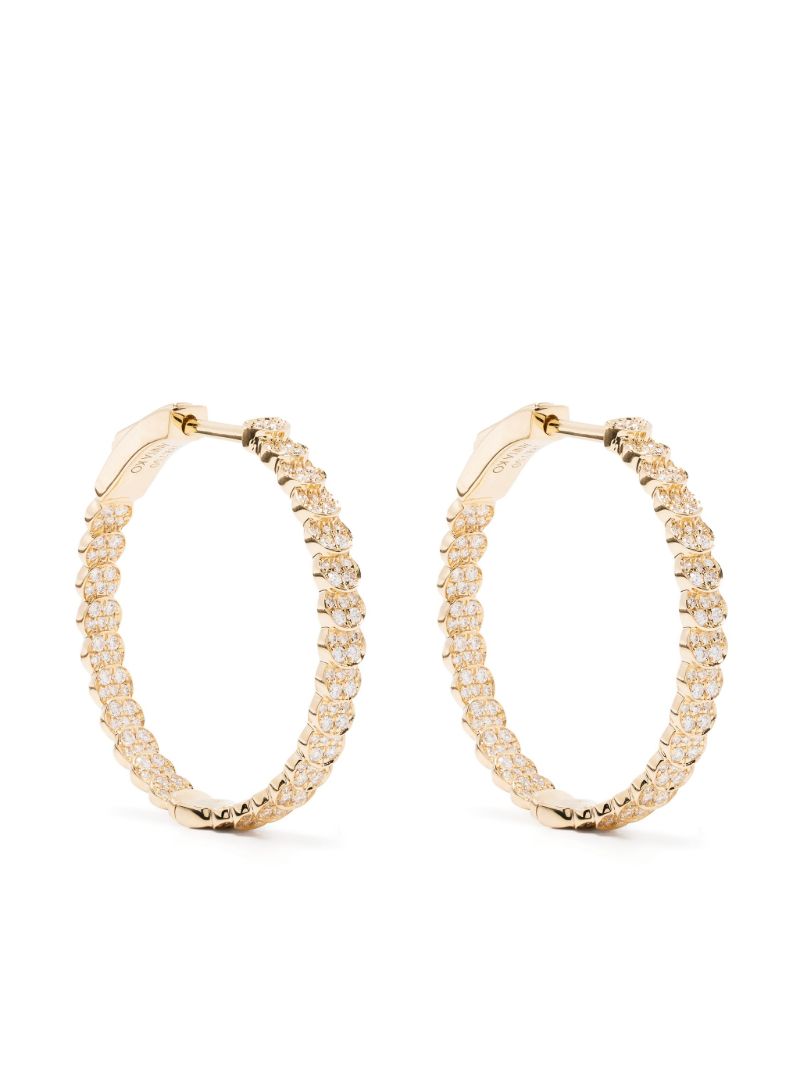 18k Yellow Gold Luna Diamond Hoop Earrings