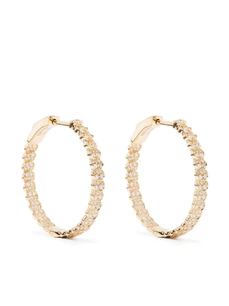 18k Yellow Gold Luna Diamond Hoop Earrings