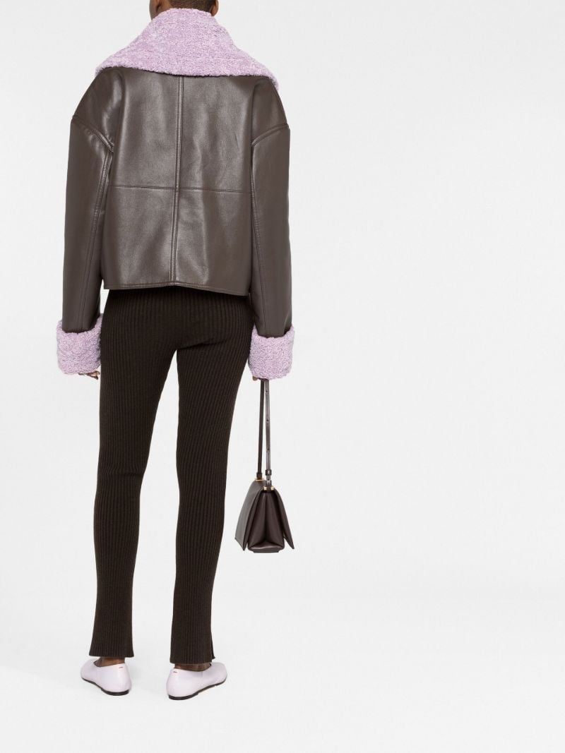 Brown Verona Leather Faux Fur Jacket