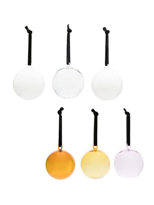 Pink Glass Christmas Baubles Set