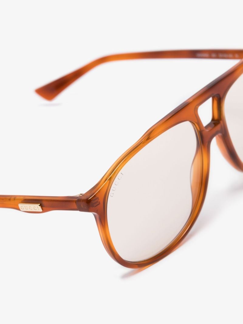 Orange Havana Pilot-style Sunglasses