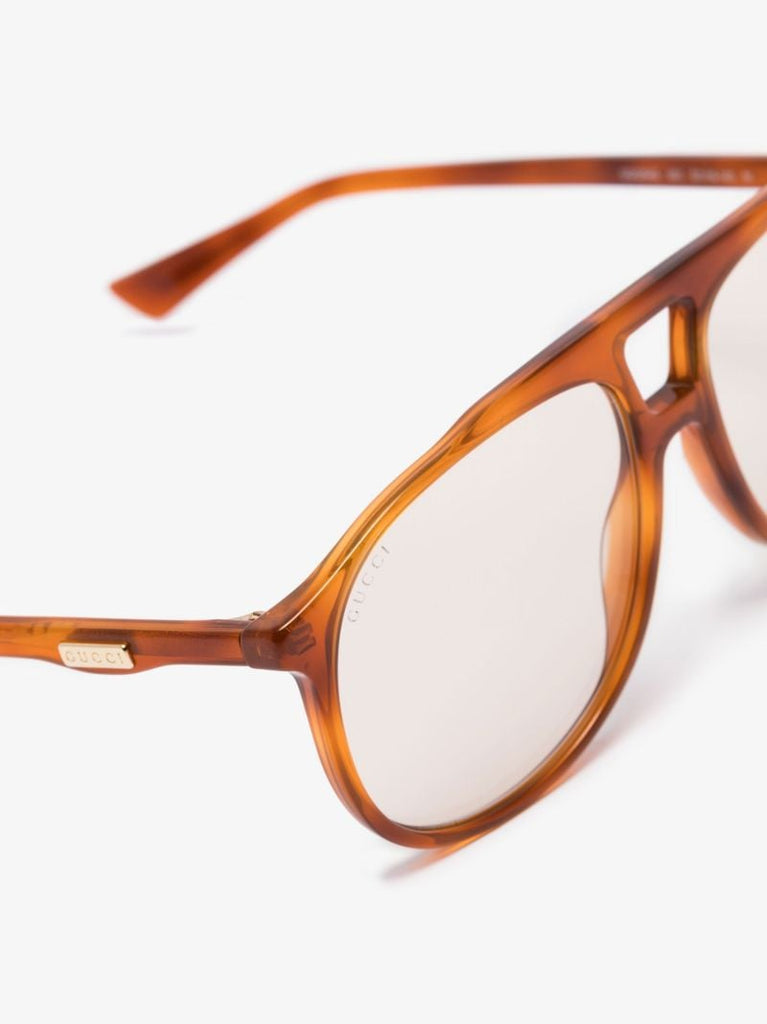 Orange Havana Pilot-style Sunglasses