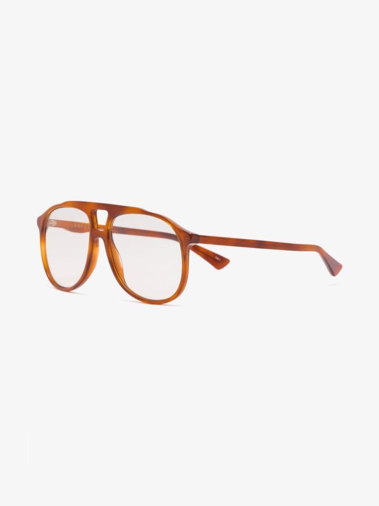 Orange Havana Pilot-style Sunglasses