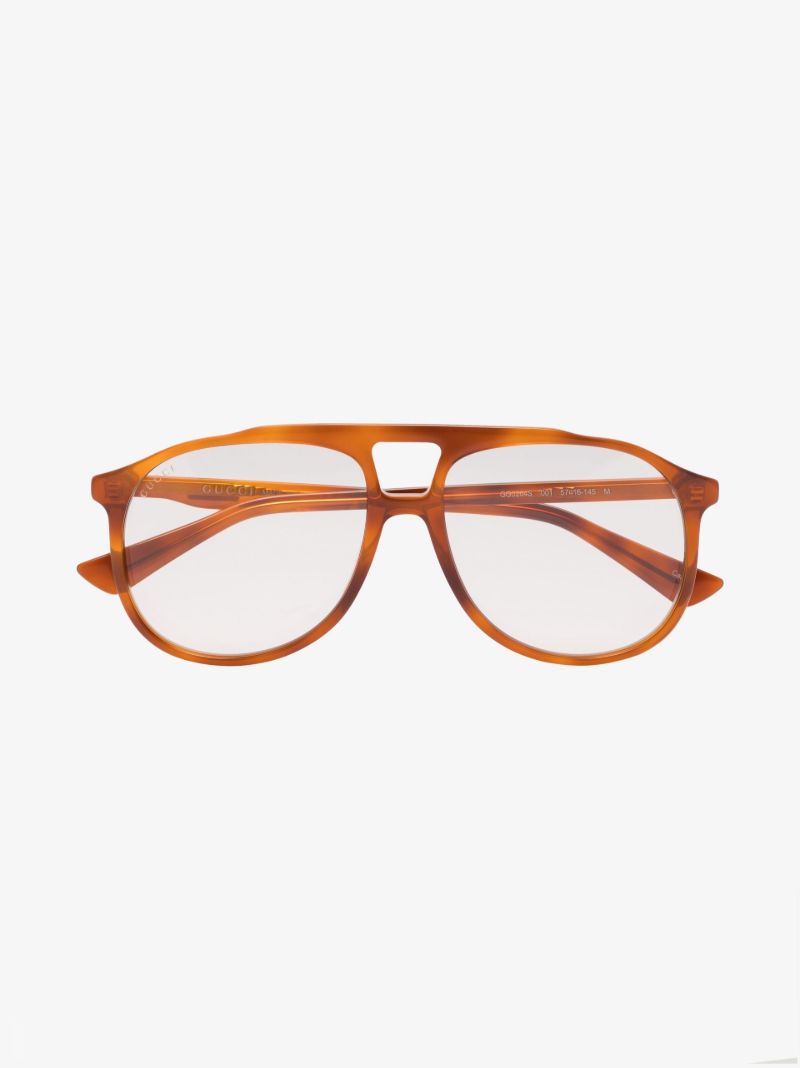 Orange Havana Pilot-style Sunglasses
