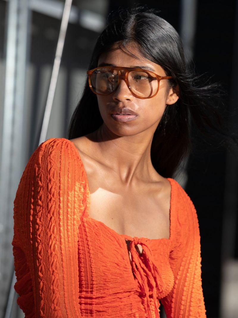 Orange Havana Pilot-style Sunglasses