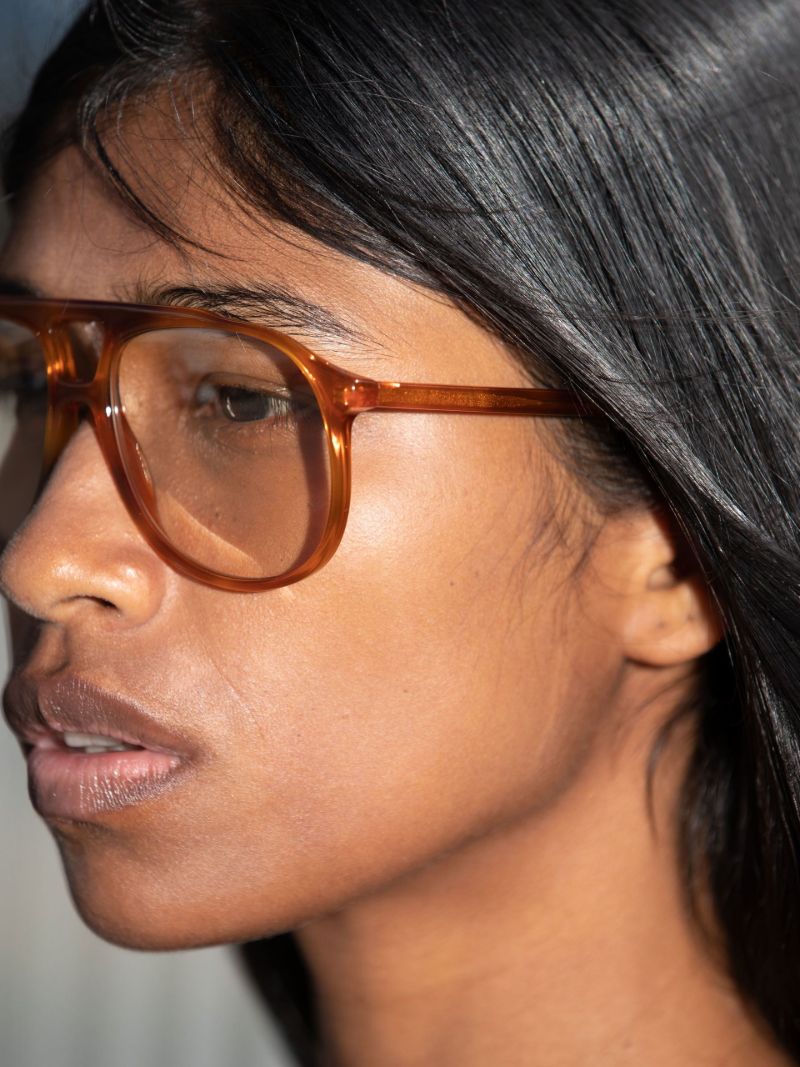 Orange Havana Pilot-style Sunglasses