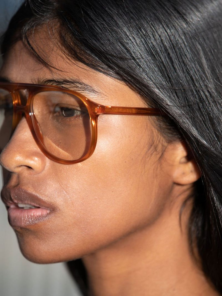 Orange Havana Pilot-style Sunglasses